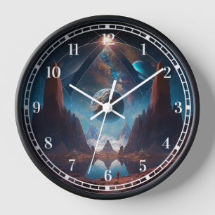 Cosmic Fantasy Landscape Clock