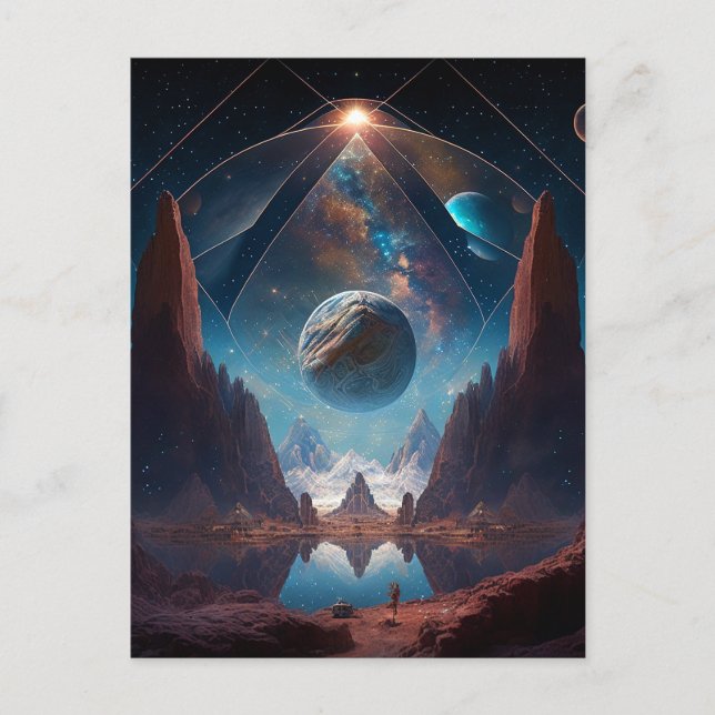 Cosmic Fantasy Landscape Postcard (Front)