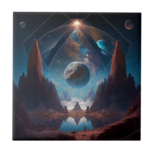 Cosmic Fantasy Landscape Tile (Front)