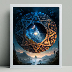 Cosmic Fantasy Space Landscape Poster