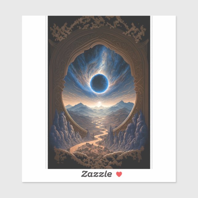 Cosmic Fantasy Space Landscape Sticker (Sheet)