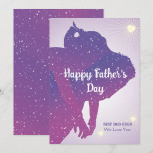 Cosmic Father's Day Family Silhouette Appreciation Card