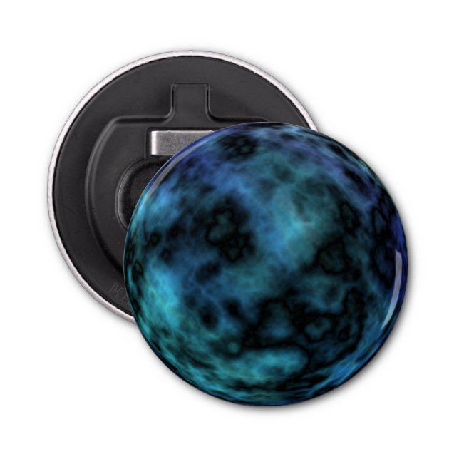 Cosmic Faux Blue Marble Bottle Opener (Front)