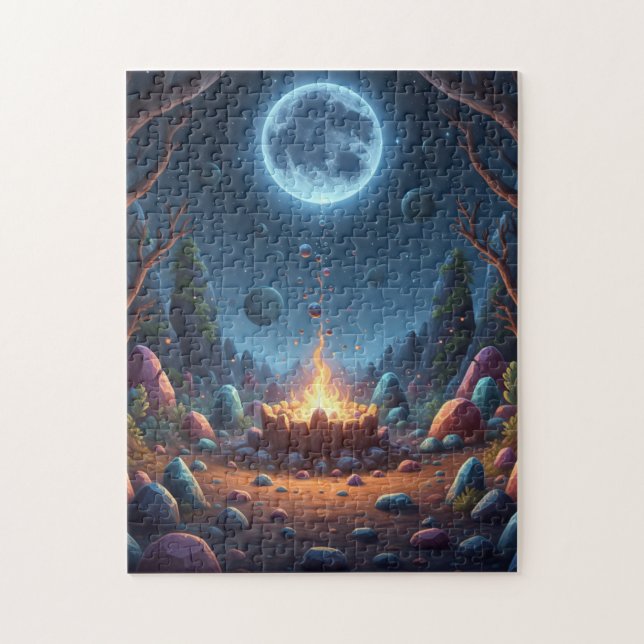 Cosmic Fire Magic Night Campfire Puzzle - Fantasy  (Vertical)
