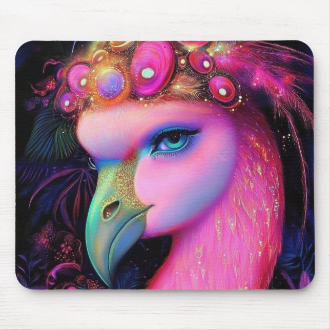 Cosmic Flamingo Queen Mouse Mat (Front)