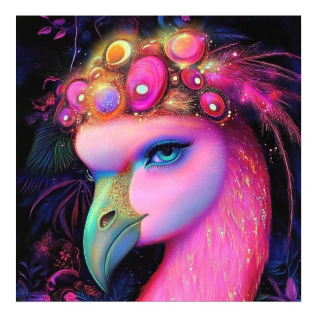 Cosmic Flamingo Queen Photo Print (Front)
