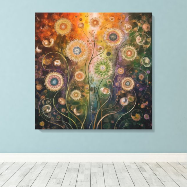 Cosmic Florals  Canvas Print (Insitu(Wood Floor))