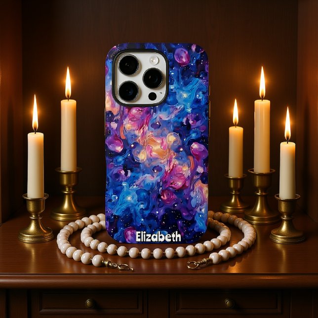 Cosmic Flow: Planets and Nebula Case-Mate iPhone Case (Creator Uploaded)