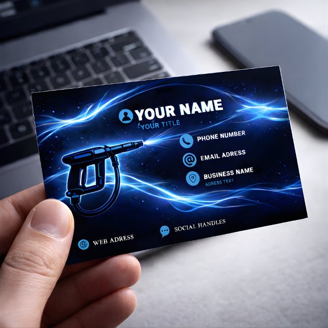 Cosmic Flow Residential Pressure Washing Magnetic Business Card (Creator Uploaded)