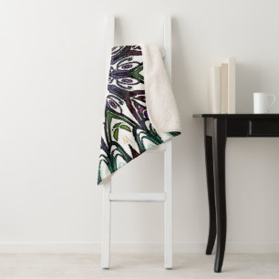 Cosmic Flower Dream Sherpa Blanket