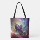 Cosmic Flying Fish AI Fantasy Digital Art Print