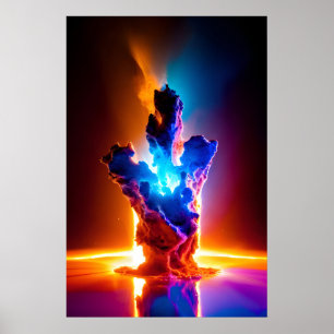 Cosmic Formation Nebula Glowing Galaxies Poster