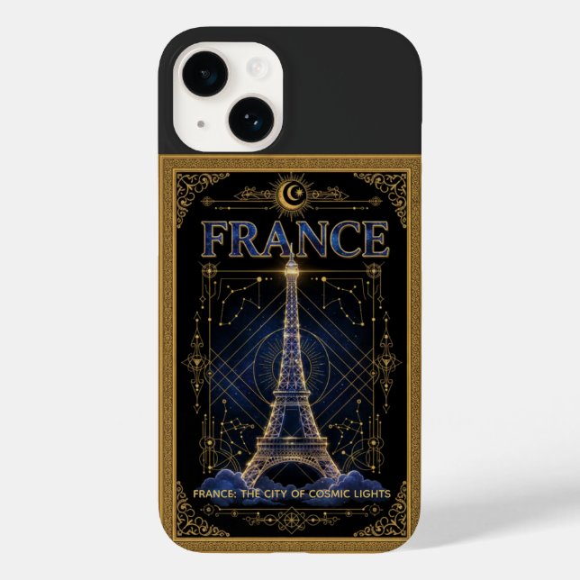 Cosmic France Eiffel Tower Celestial Art Case-Mate iPhone Case (Back)