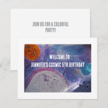 Cosmic Galaxy Abstract Colourful Kids 5th Birthday