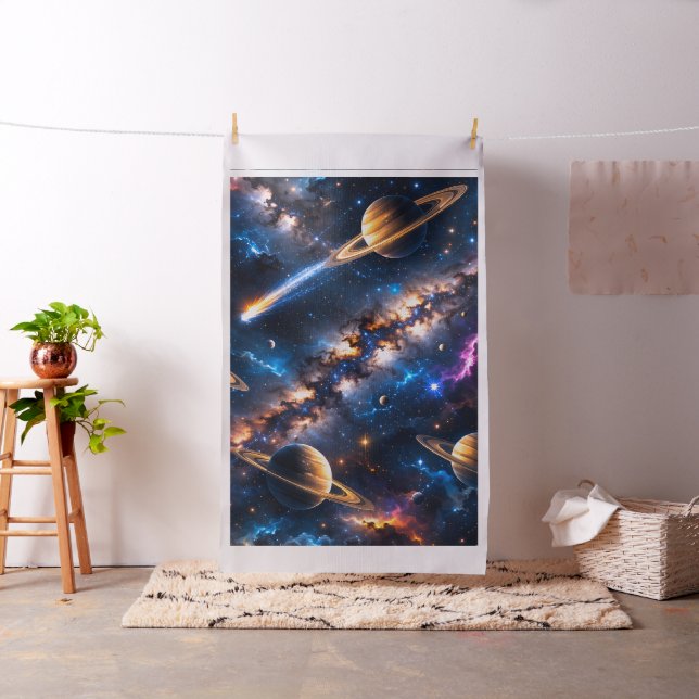 Cosmic galaxy and planet space design stars nebula fabric (In Situ)
