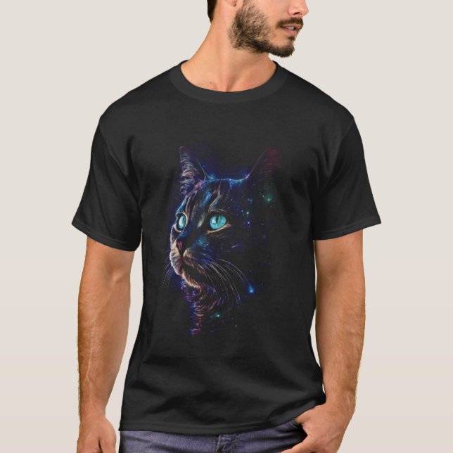 Cosmic Galaxy Cat Shirt Space-Inspired Celestial F (Front)