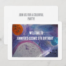 Cosmic Galaxy Colourful Kids 5th Birthday