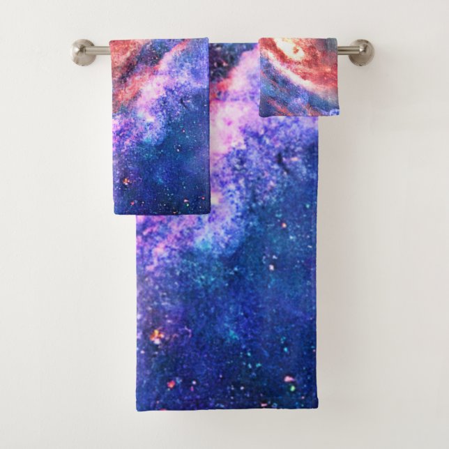 Cosmic Galaxy Dream Art Bath Towel Set (Insitu)