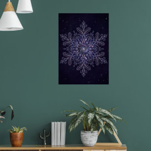 Cosmic Galaxy Mandala Snowflake Fine Art Print S