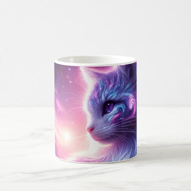 Cosmic Galaxy Mystical Feline Celestial Coffee Mug (Center)