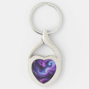 Cosmic Galaxy Nebula Abstract Space Art Design Key Ring
