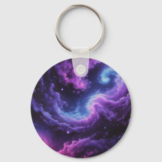 Cosmic Galaxy Nebula Abstract Space Art Design Key Ring