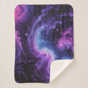 Cosmic Galaxy Nebula Abstract Space Art Design Sherpa Blanket
