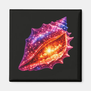 Cosmic Galaxy Shell stars nautical design  Magnet