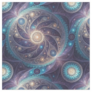 Cosmic Galaxy Spiral Mandala Design Pattern Fabric