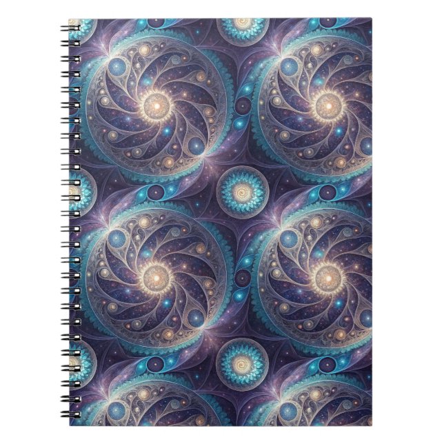 Cosmic Galaxy Spiral Mandala Design Pattern Notebook (Front)