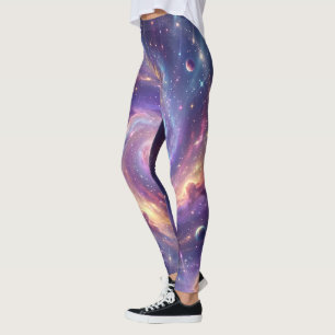 Cosmic Galaxy Spiral Nebula Art Leggings