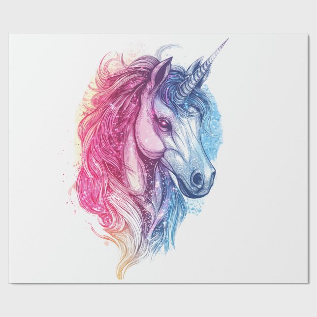 Cosmic Galaxy Unicorn (1) Wrapping Paper (Flat)