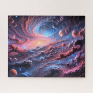 Cosmic Galaxy with Planets Deep Space Jigsaw Puzzle