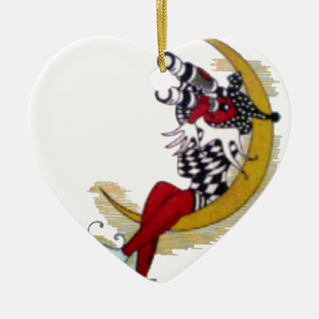 Cosmic Gaze: Elf on the Moon Adventure Ceramic Tree Decoration (Front)