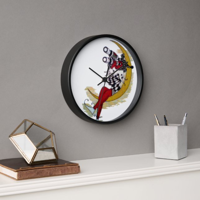 Cosmic Gaze: Elf on the Moon Adventure Wall Clock (Office)