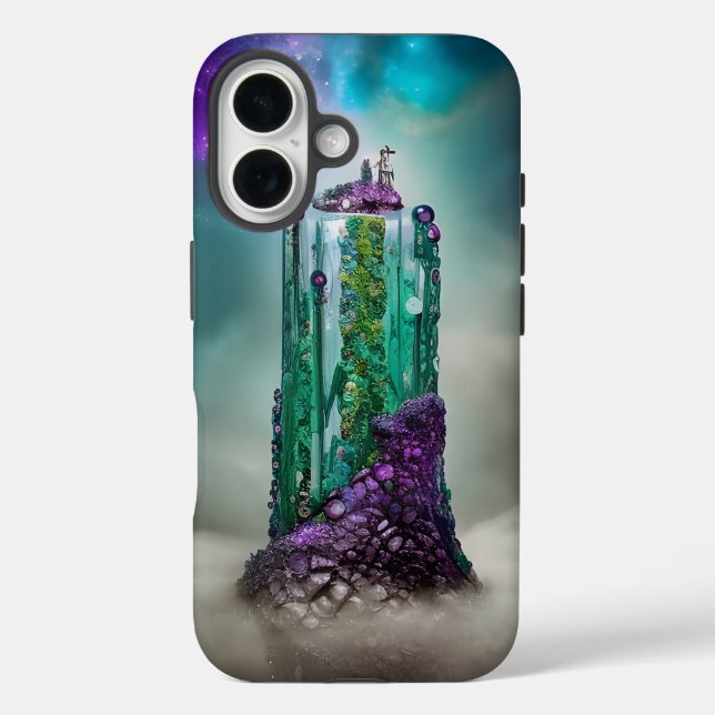 Cosmic Gemstone and Glass \|/ Universe AI Art Case-Mate iPhone Case (Back)