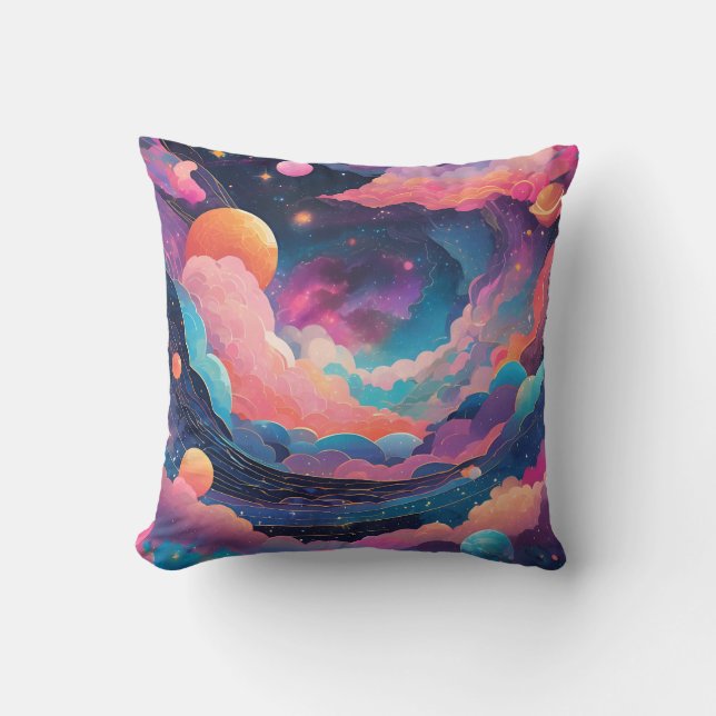 Cosmic Geometric Composition Cushion (Front)