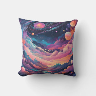 Cosmic Geometric Composition Cushion