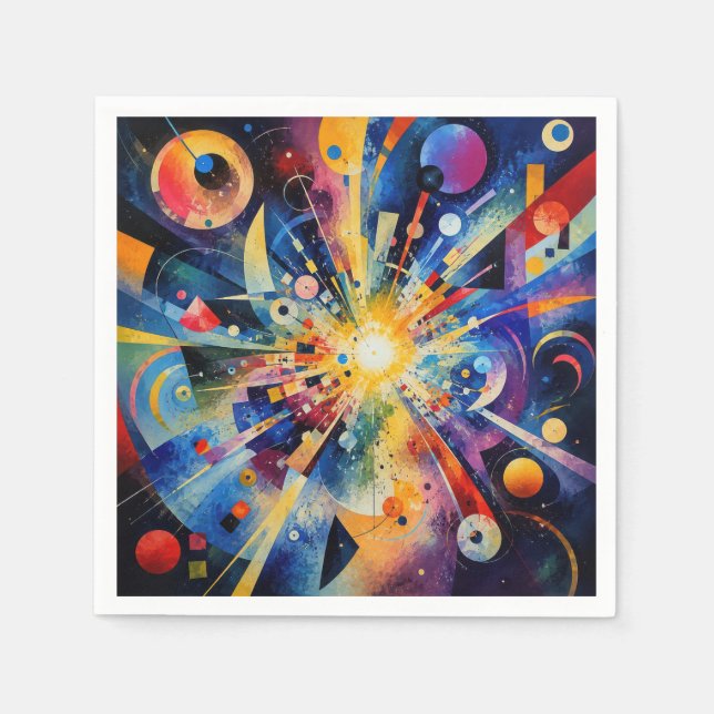 Cosmic Geometric Explosion Abstract Napkin (Front)