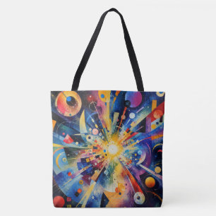 Cosmic Geometric Explosion Abstract Tote Bag