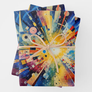 Cosmic Geometric Explosion Abstract Wrapping Paper Sheet