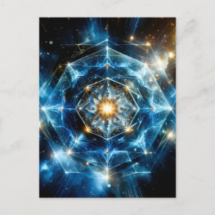 Cosmic Geometry Mandala Star Universe Abstract Announcement Postcard