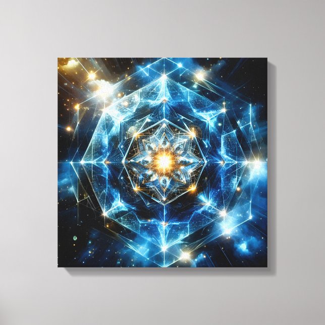 Cosmic Geometry Mandala Star Universe Abstract Canvas Print (Front)