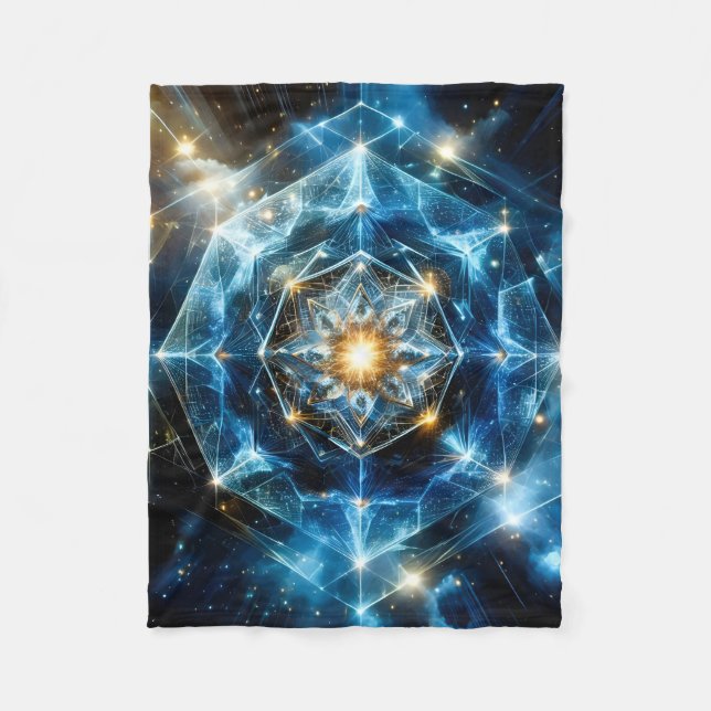 Cosmic Geometry Mandala Star Universe Abstract Fleece Blanket (Front)