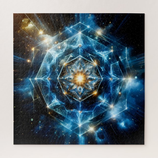 Cosmic Geometry Mandala Star Universe Abstract Jigsaw Puzzle (Vertical)