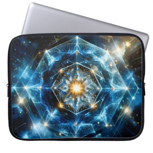 Cosmic Geometry Mandala Star Universe Abstract Laptop Sleeve