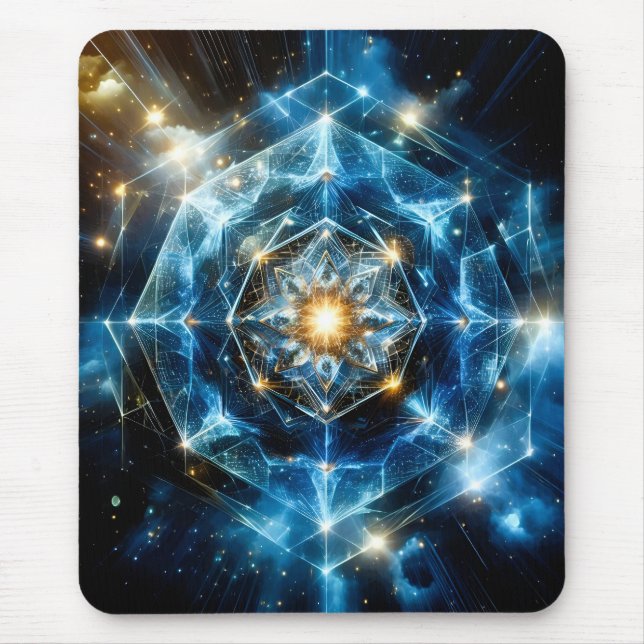 Cosmic Geometry Mandala Star Universe Abstract Mouse Mat (Front)