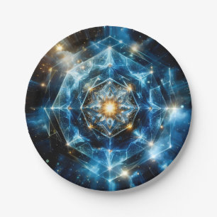 Cosmic Geometry Mandala Star Universe Abstract Paper Plate