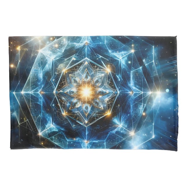 Cosmic Geometry Mandala Star Universe Abstract Pillowcase (Front)