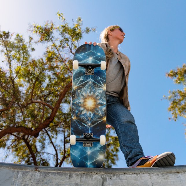 Cosmic Geometry Mandala Star Universe Abstract Skateboard (Outdoor 1)